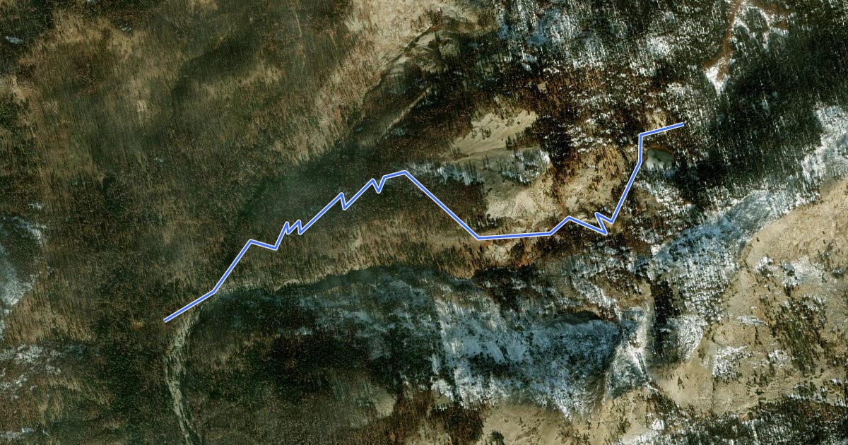 Маршрут Summit Lake Trail на спутниковом снимке