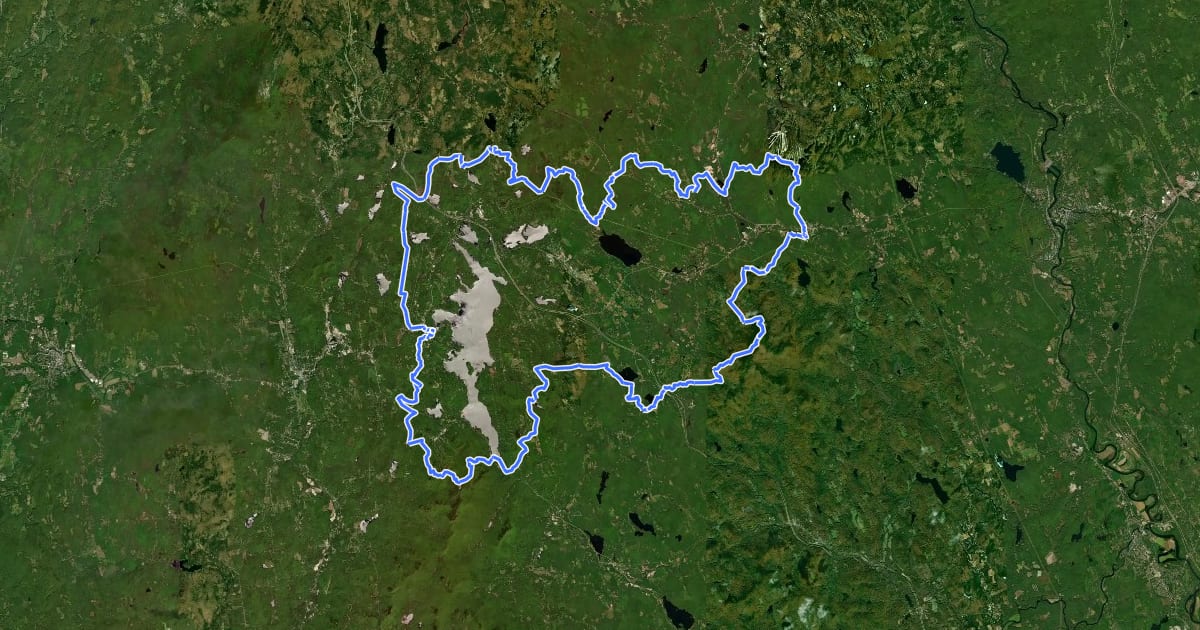 Маршрут Sunapee-Ragged-Kearsarge Greenway на спутниковом снимке