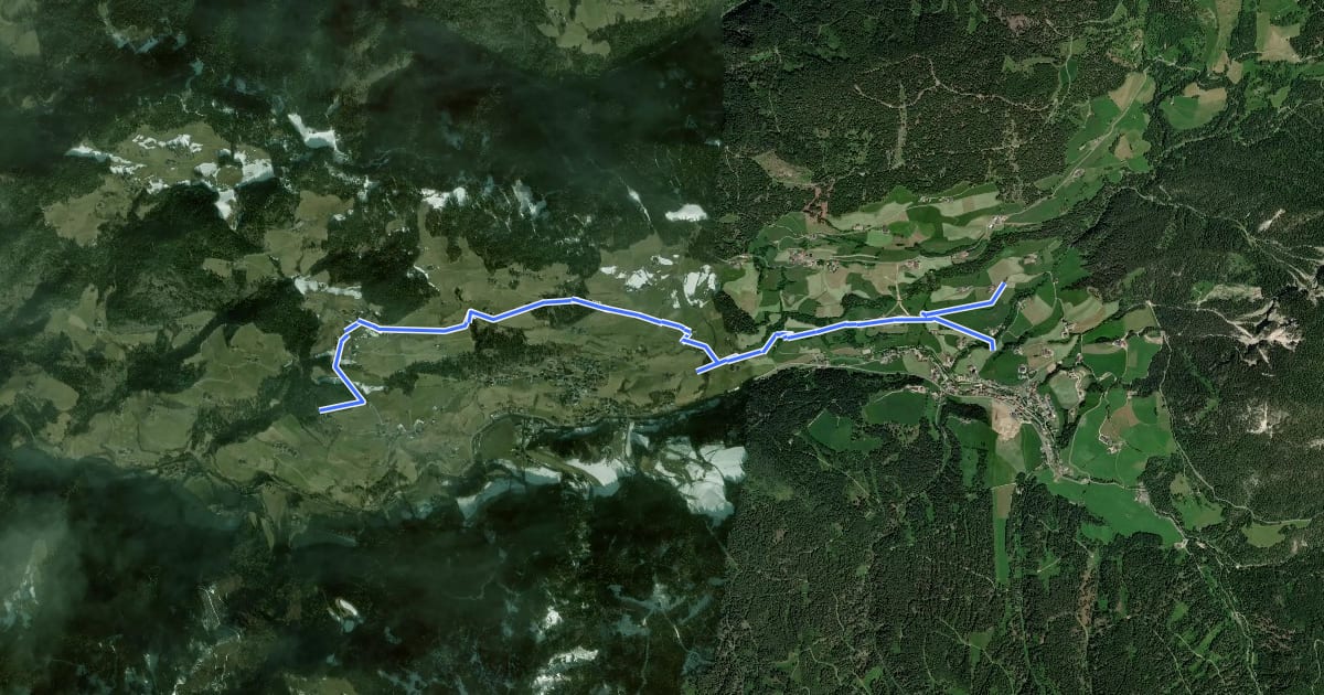 Маршрут Sunnseitenweg на спутниковом снимке