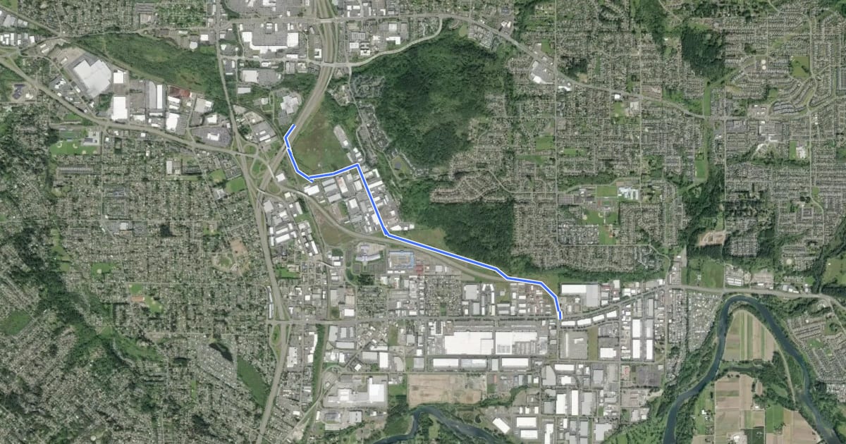 Маршрут Sunrise Corridor Trail на спутниковом снимке