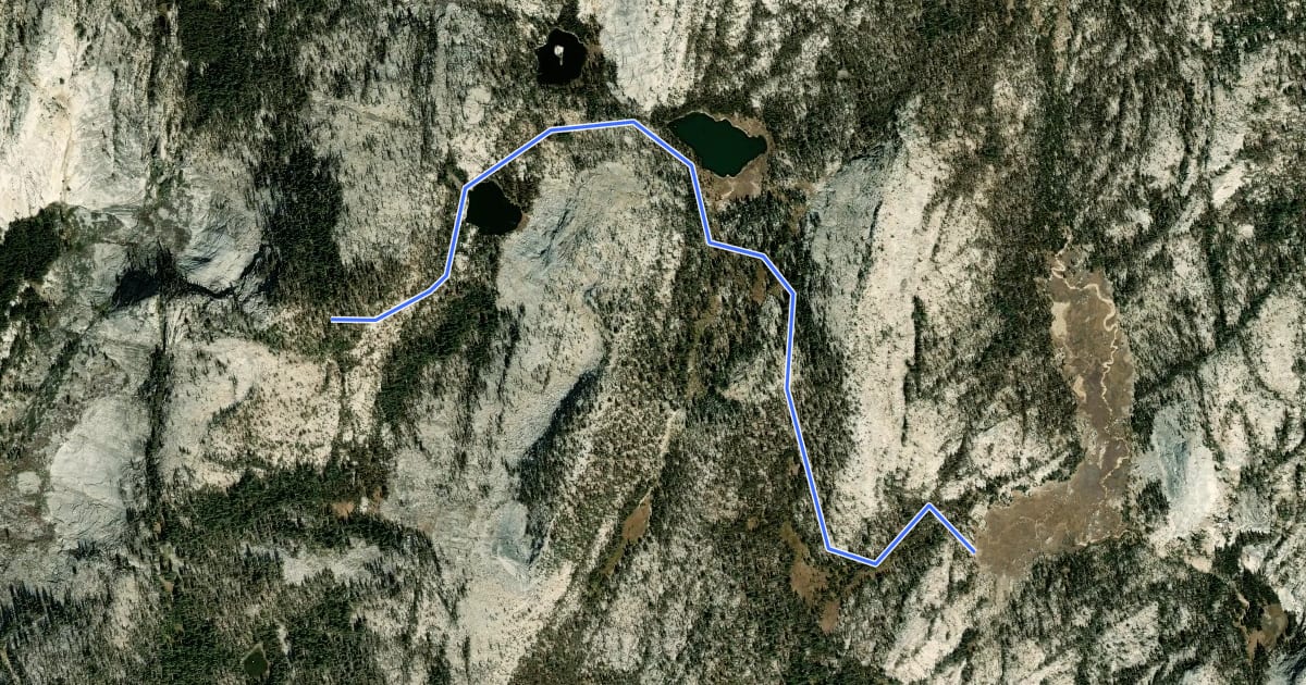 Маршрут Sunrise Lakes Trail на спутниковом снимке