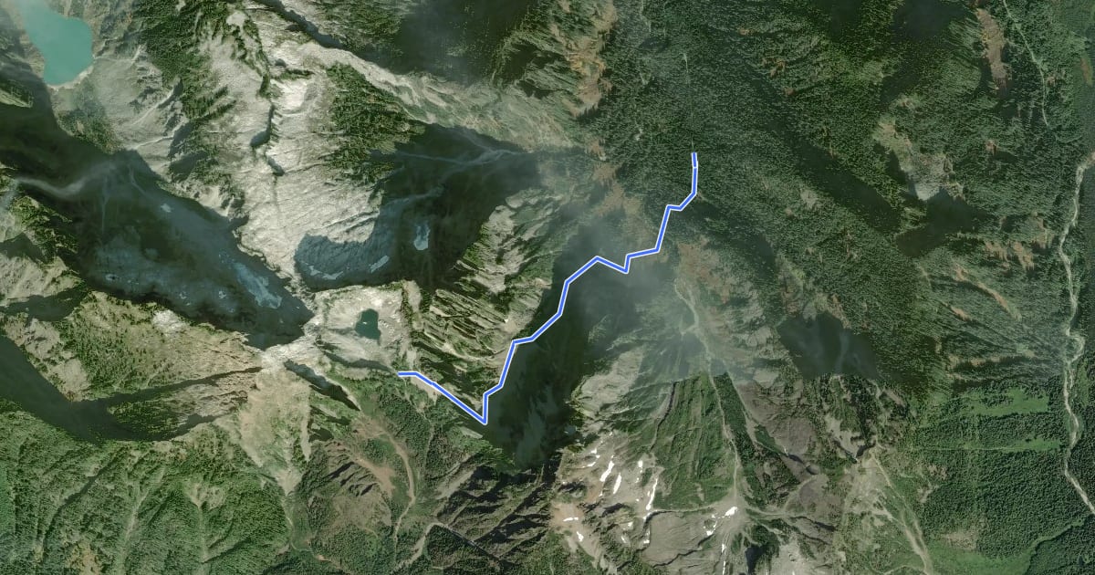 Маршрут Sunrise Mine Trail на спутниковом снимке