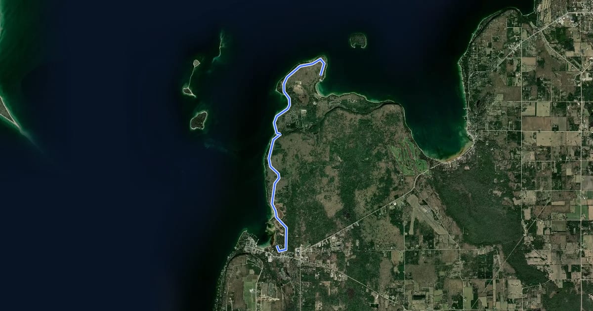 Маршрут Sunset Bike Route на спутниковом снимке