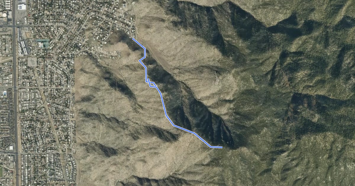 Маршрут Sunset Canyon Ridge Trail на спутниковом снимке