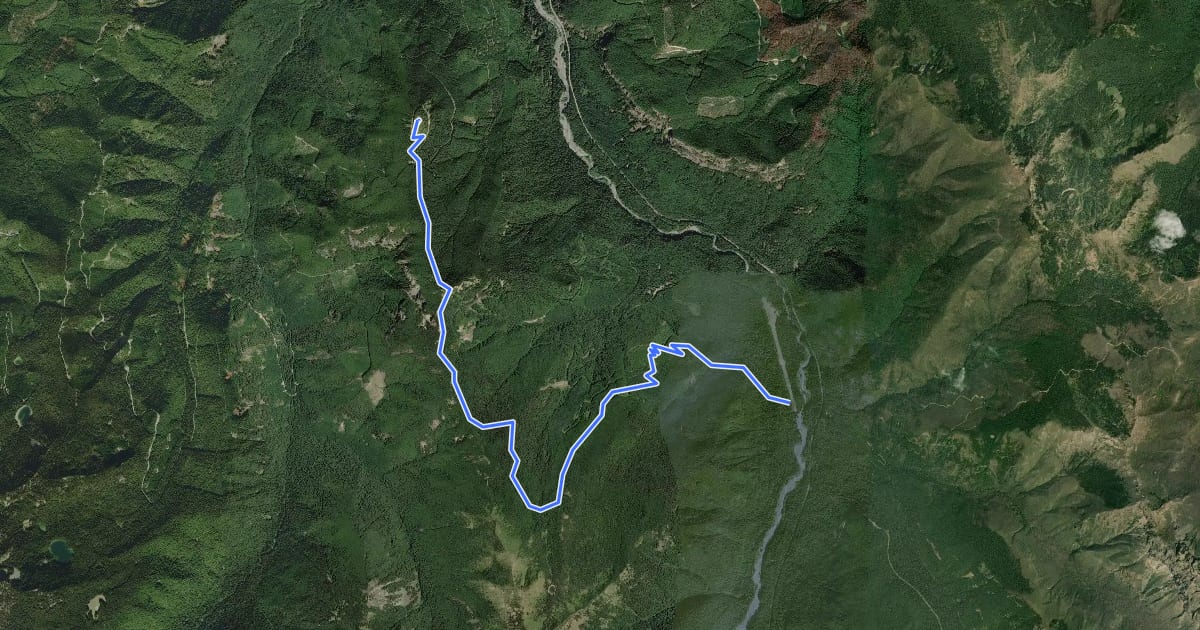 Маршрут Suntop Trail на спутниковом снимке
