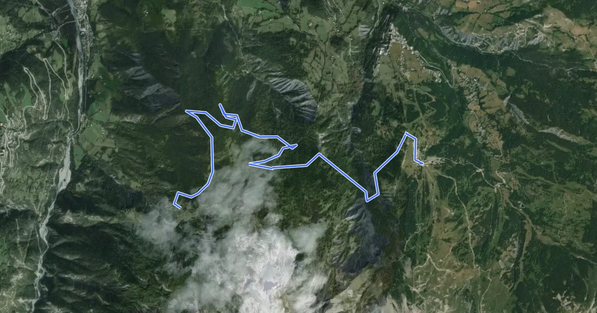 Маршрут Super-Sauze - Col des Alaris на спутниковом снимке