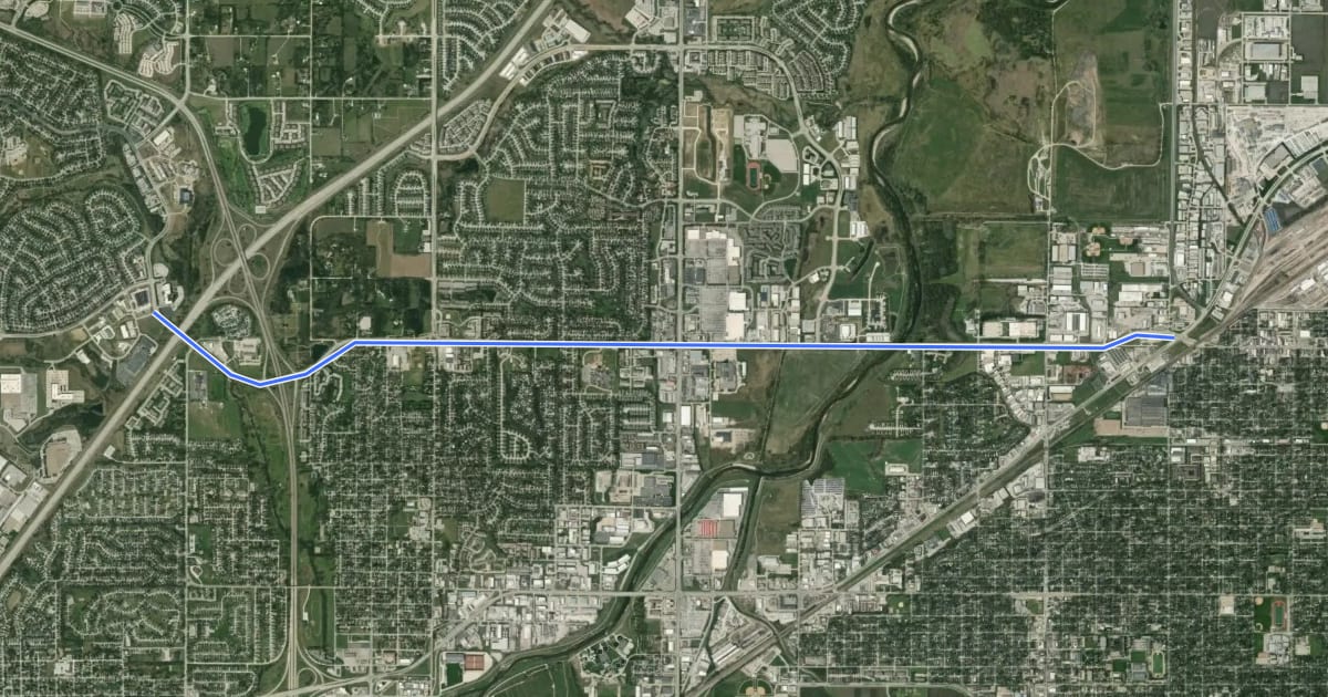 Маршрут Superior Street Trail на спутниковом снимке