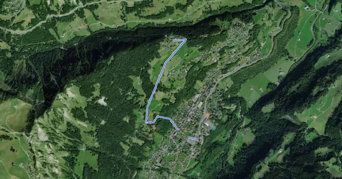 Маршрут Sur Cou-Champery на спутниковом снимке
