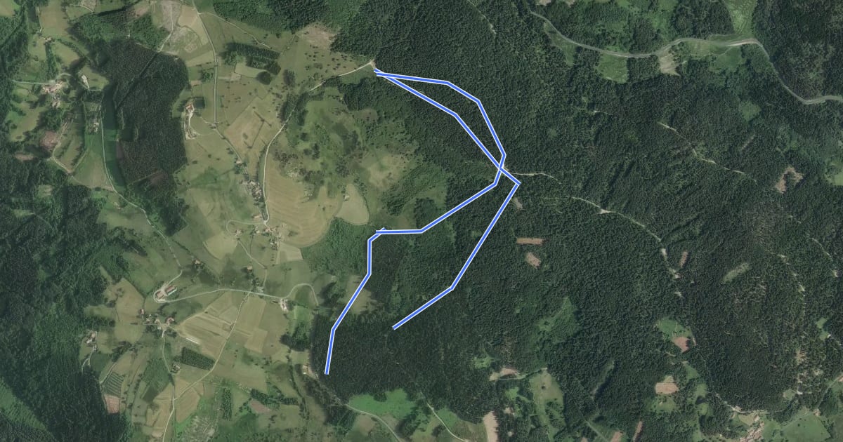 Маршрут Sur la piste du chevreuil на спутниковом снимке