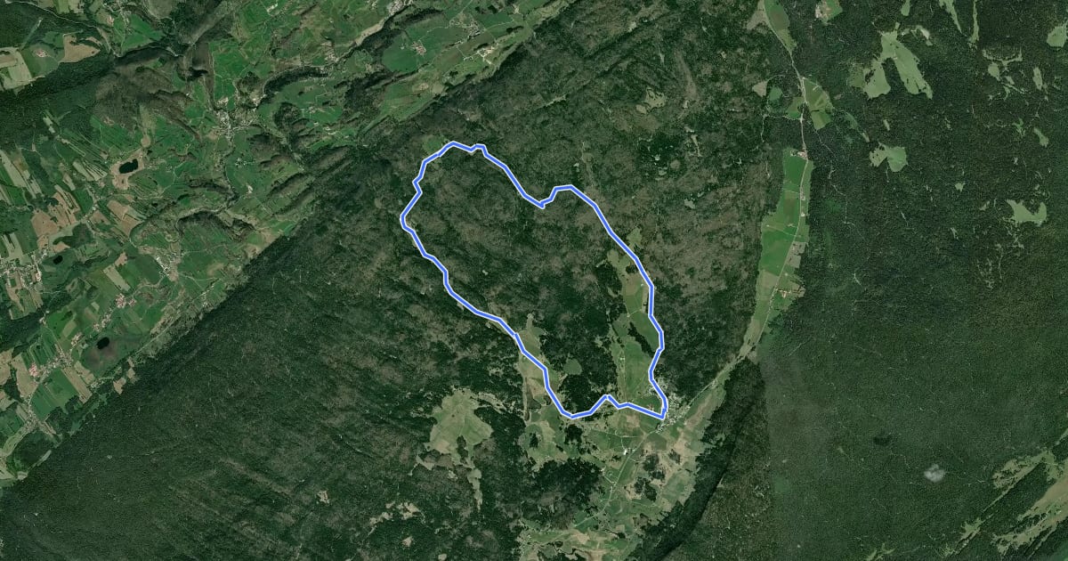 Маршрут Sur les Gîtes на спутниковом снимке