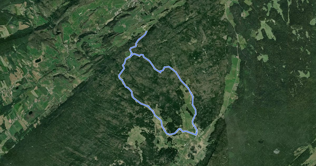 Маршрут Sur les Gîts / Chapelle-des-Bois на спутниковом снимке