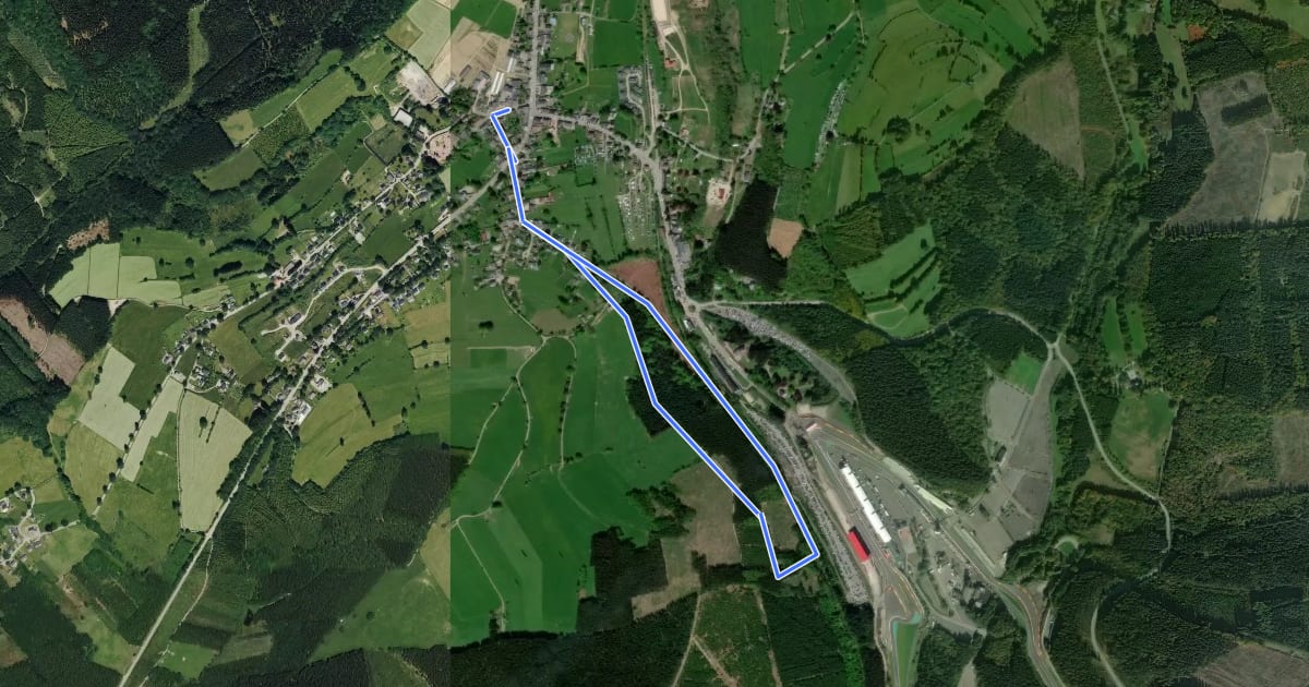Маршрут Sur les Pierris на спутниковом снимке