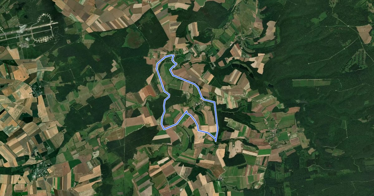 Маршрут Sur Les Terres d'Autry на спутниковом снимке