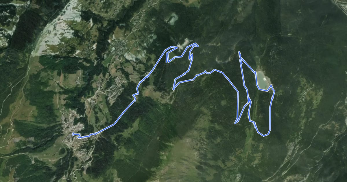 Маршрут Sur les traces de l'hydroélectricité à la Coche на спутниковом снимке