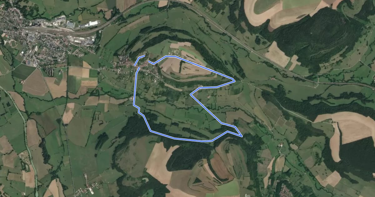 Маршрут Sur les traces de Vercingétorix на спутниковом снимке