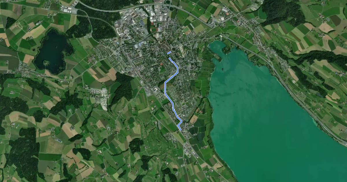 Маршрут Sursee (Oberstadt) - Oberkirch (Bahnhof) на спутниковом снимке