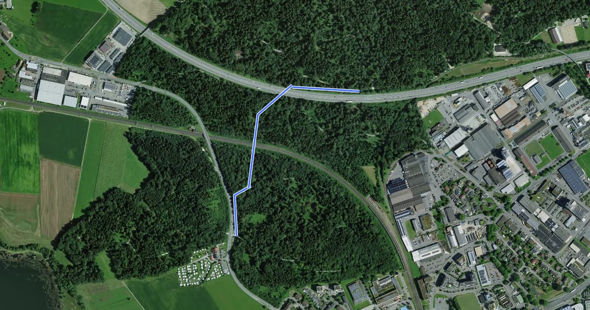 Маршрут Surseerwald: Autobahnunterführung - Hauptstrasse 2 на спутниковом снимке