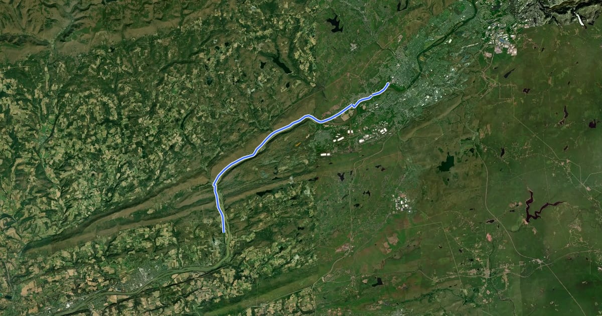 Маршрут Susquehanna Warrior Trail на спутниковом снимке