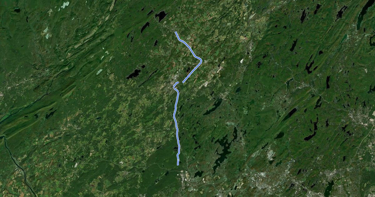 Маршрут Sussex Branch Trail на спутниковом снимке
