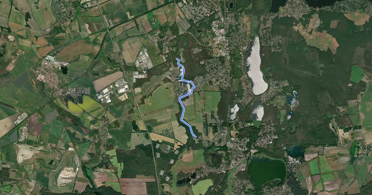Маршрут Sutschketalwanderweg - Ostseite Krummer See на спутниковом снимке