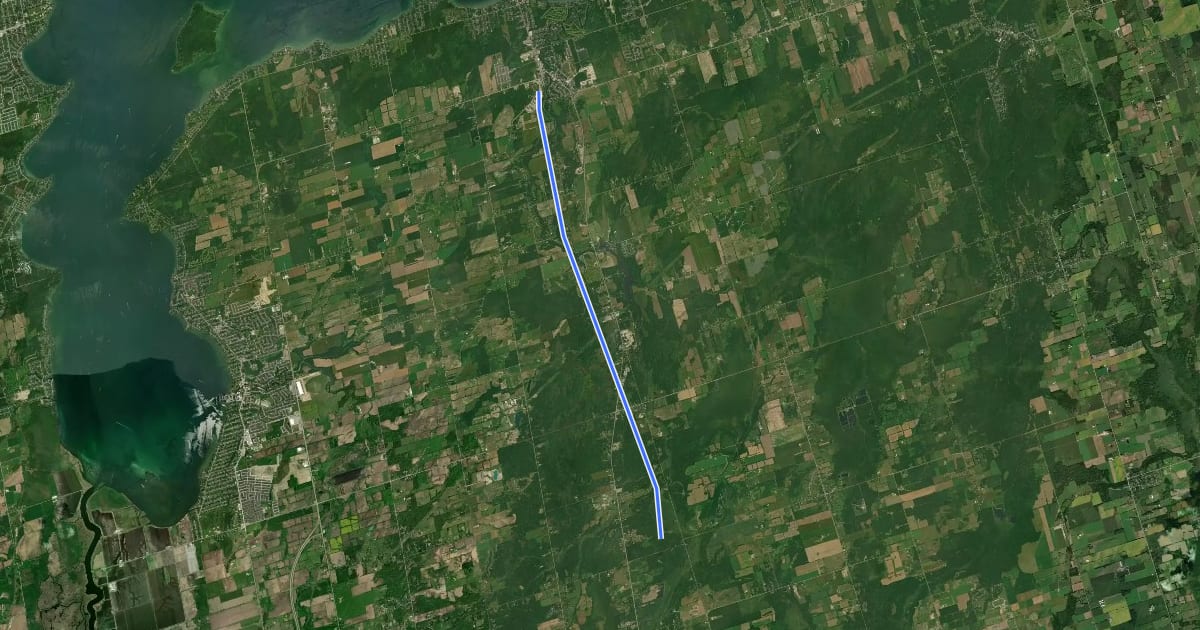 Маршрут Sutton-Zephyr Rail Trail на спутниковом снимке