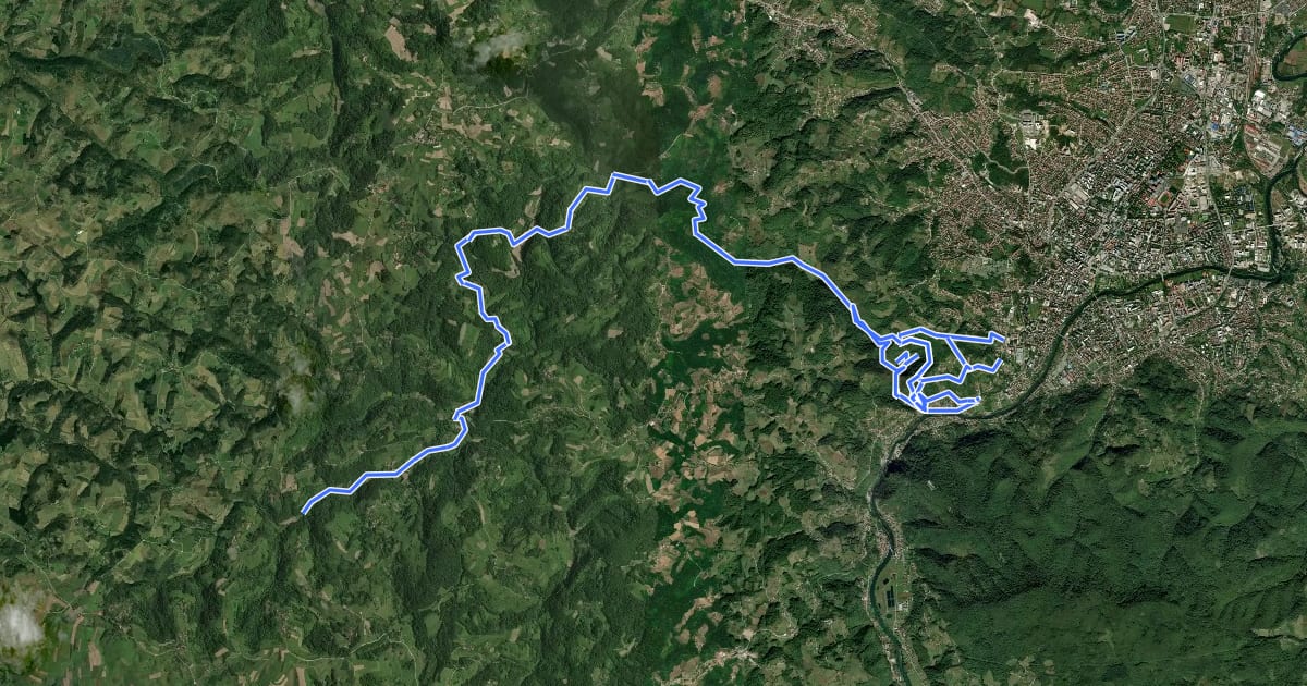 Маршрут Suturlija MTB Route на спутниковом снимке