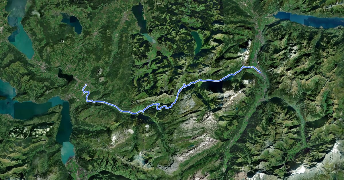 Маршрут Suworow-Route на спутниковом снимке