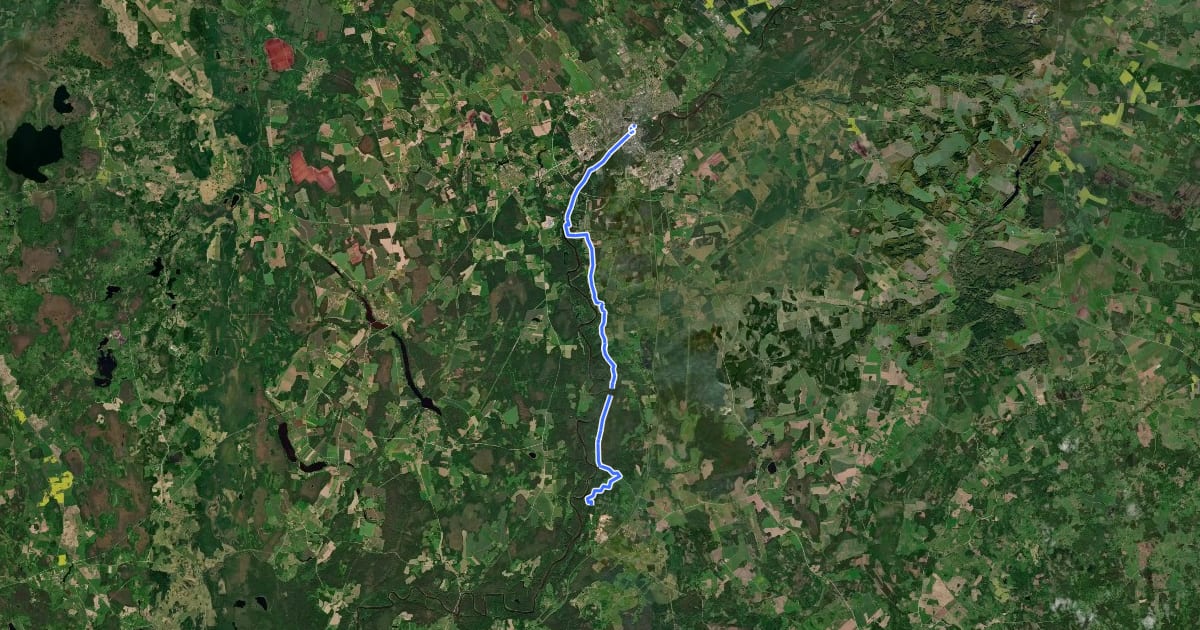 Маршрут Svētā Jēkaba ceļš (Valka-Rīga) 4 etaps: Valmiera – Liepa на спутниковом снимке