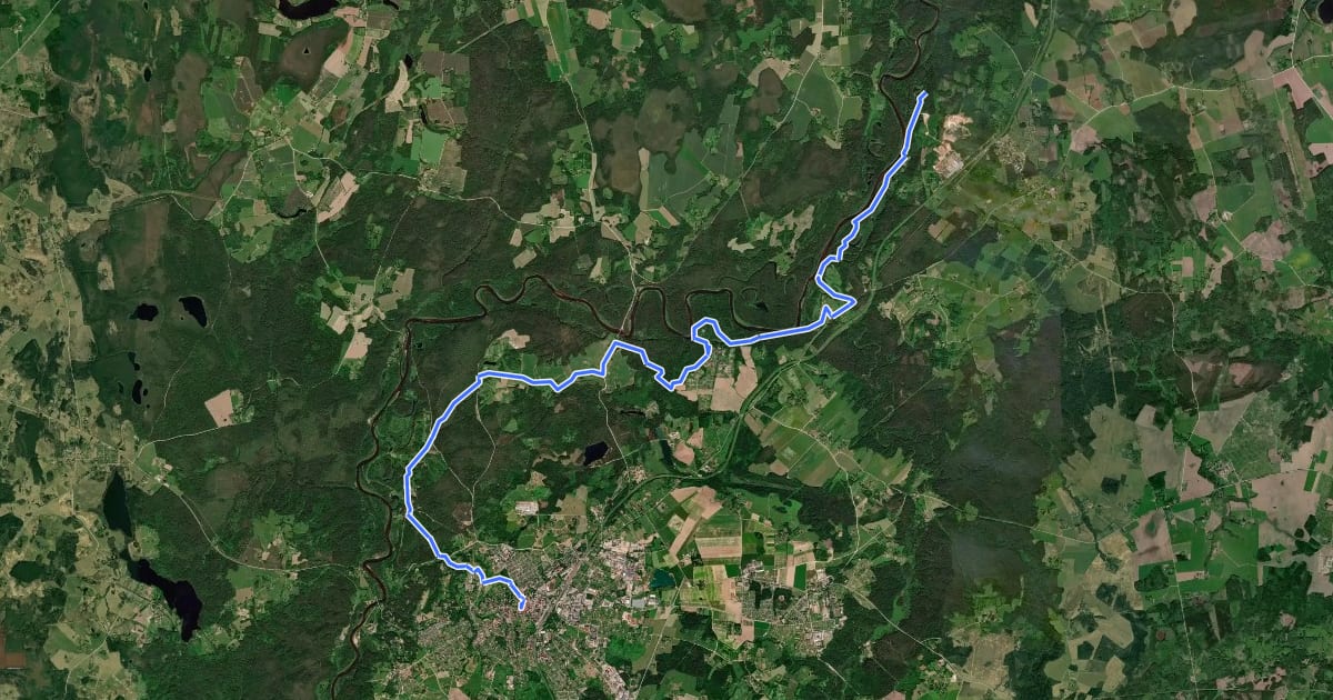 Маршрут Svētā Jēkaba ceļš (Valka-Rīga) 5 etaps: Liepa – Cēsis на спутниковом снимке