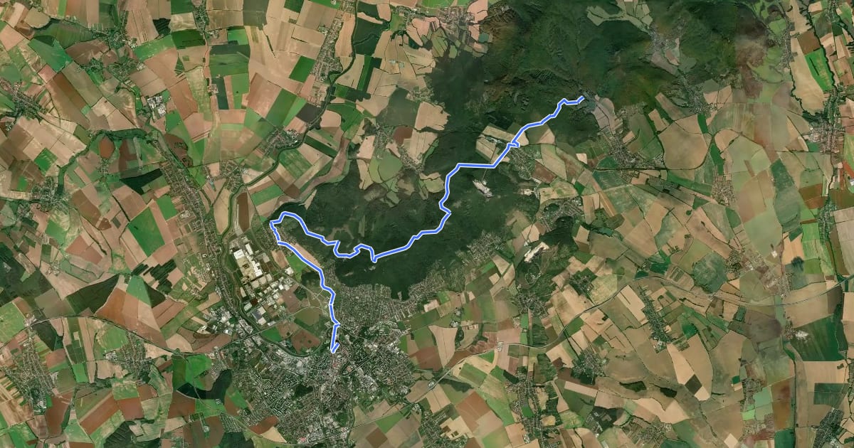 Маршрут Svätojakubská cesta na Slovensku: Etapa Jelenec – Nitra на спутниковом снимке