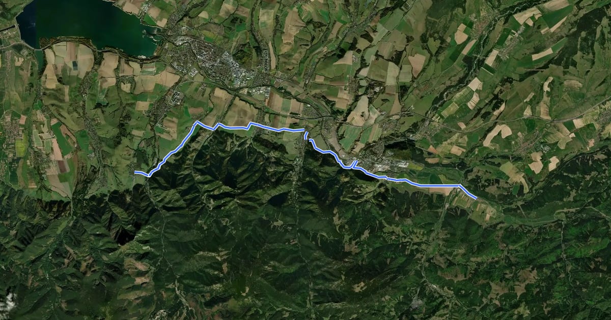 Маршрут Svätojakubská cesta na Slovensku: Etapa Kráľova Lehota – Pavčina Lehota на спутниковом снимке