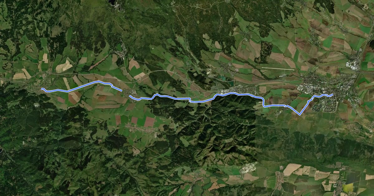 Маршрут Svätojakubská cesta na Slovensku: Etapa Poprad – Važec на спутниковом снимке