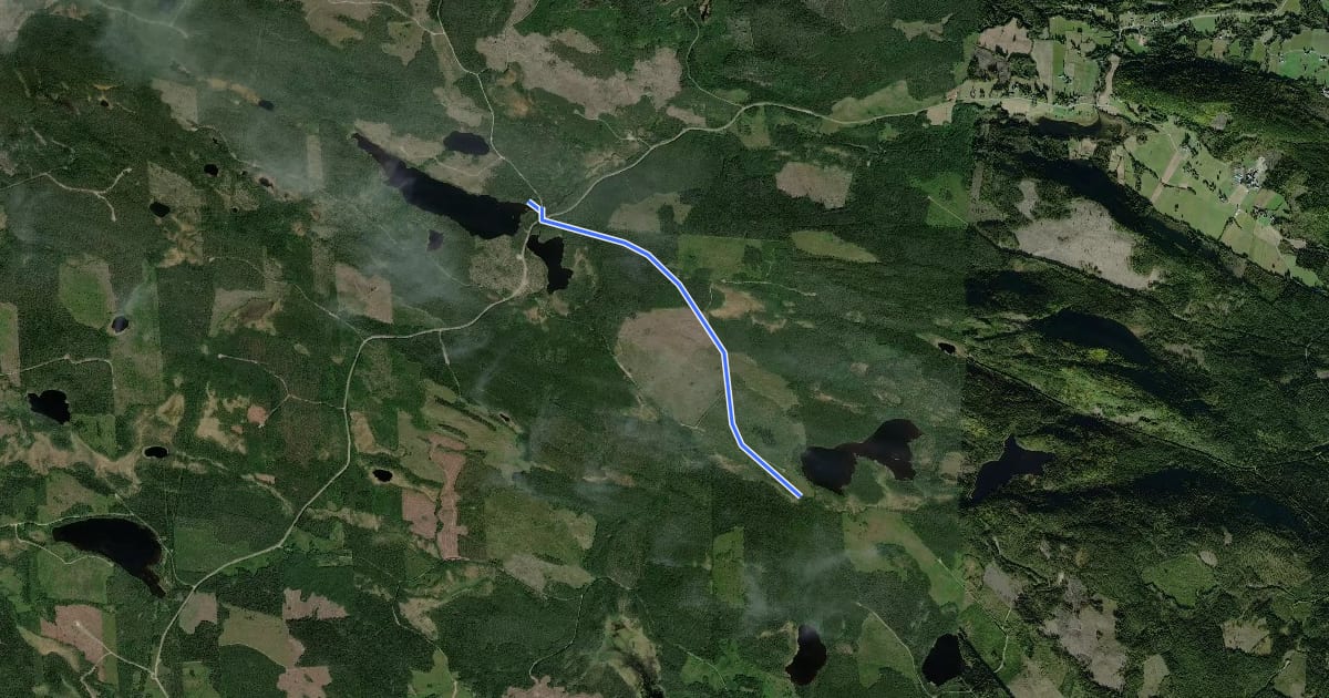 Маршрут Svartvallsleden на спутниковом снимке