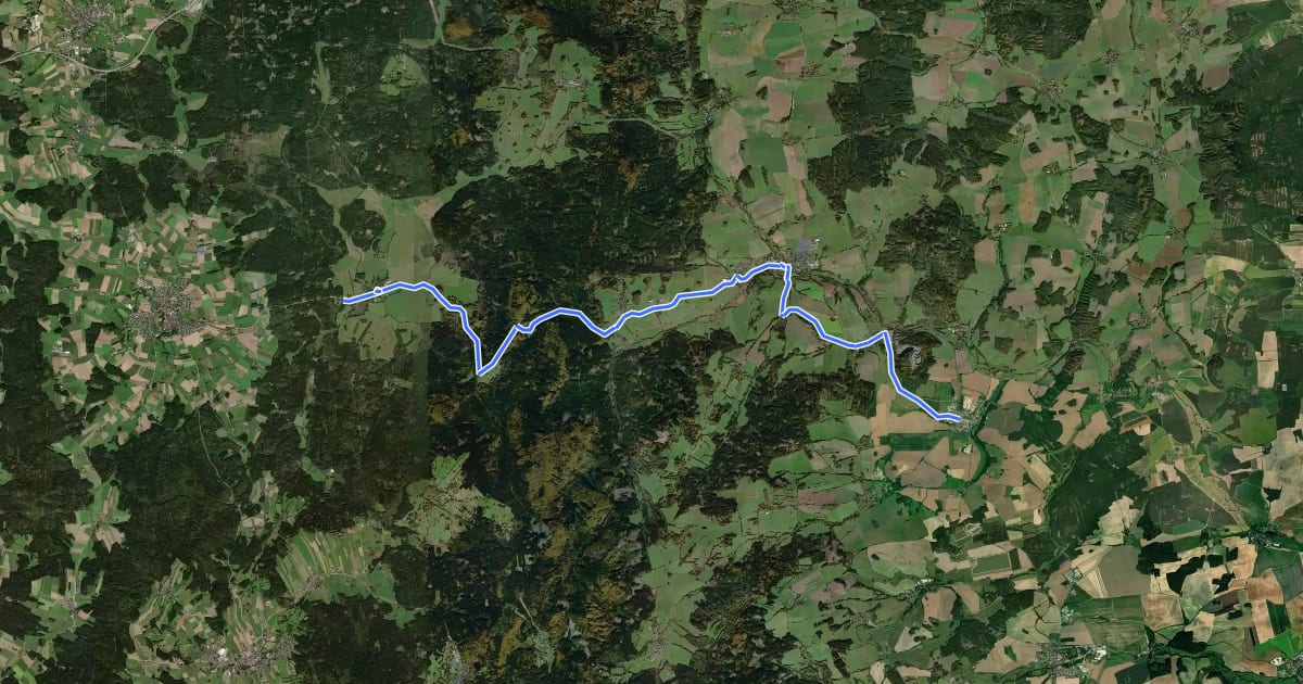 Маршрут Svatojakubská cesta, Železná trasa, Hostouň - Železná на спутниковом снимке