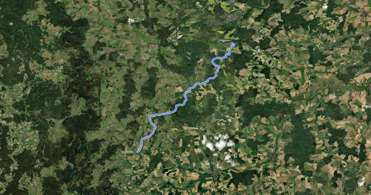Маршрут Svatojakubská cesta, Železná trasa, Kladruby - Hostouň на спутниковом снимке
