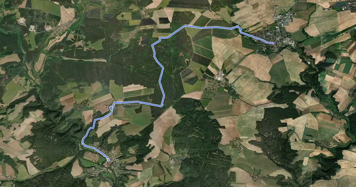 Маршрут Svatojakubská cesta, Železná trasa, Kralovice - Plasy на спутниковом снимке