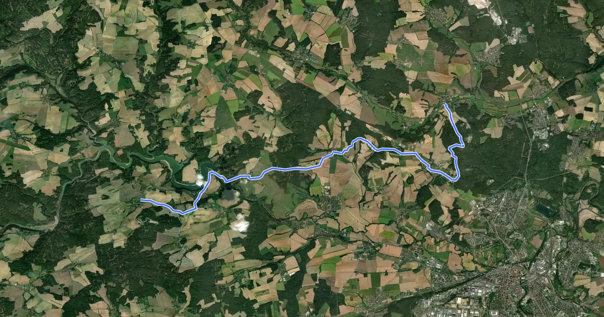 Маршрут Svatojakubská cesta, Železná trasa, Ledce - Pňovany на спутниковом снимке