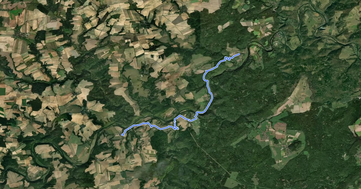 Маршрут Svatojakubská cesta, Železná trasa, Nezabudice - Zvíkovec на спутниковом снимке