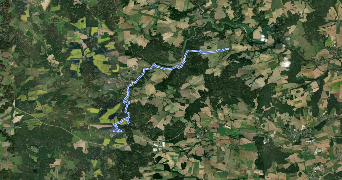 Маршрут Svatojakubská cesta, Železná trasa, Pňovany - Kladruby на спутниковом снимке