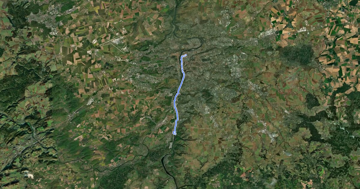 Маршрут Svatojakubská cesta, Česko, Praha - Zbraslav на спутниковом снимке