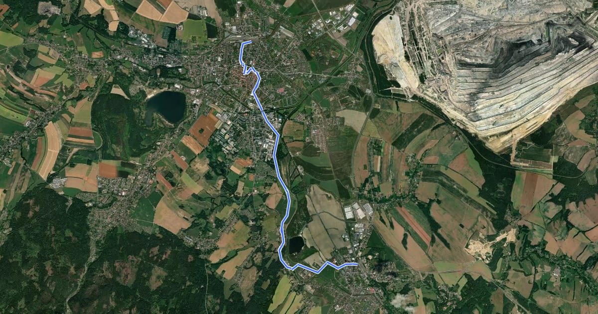 Маршрут Svatojakubská cesta, Žitavská trasa, Zittau - Hrádek n. Nisou на спутниковом снимке