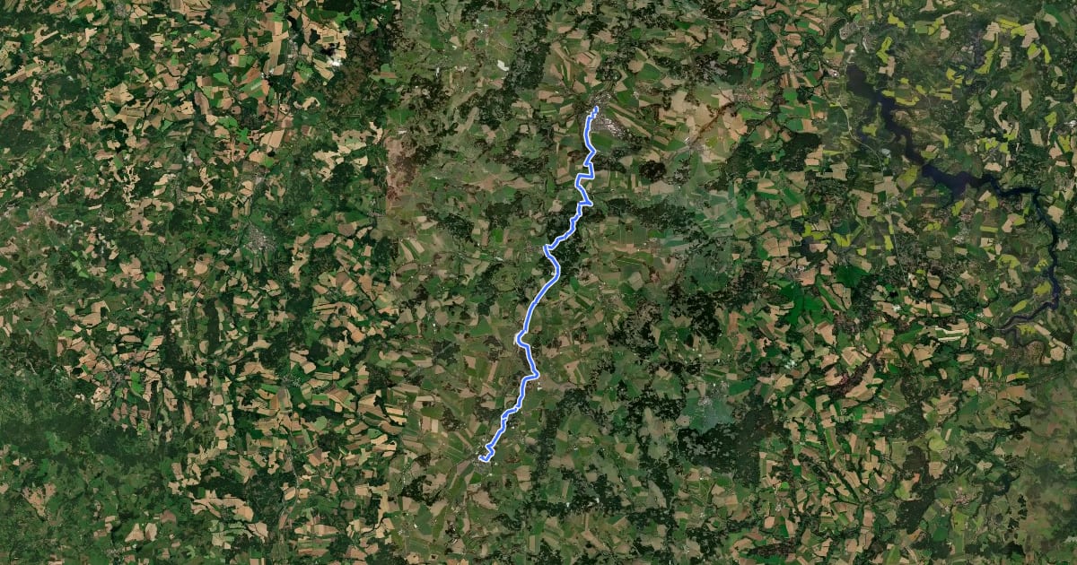 Маршрут Svatojakubská cesta, Jihočeská trasa, Vlašim - Mladá Vožice на спутниковом снимке