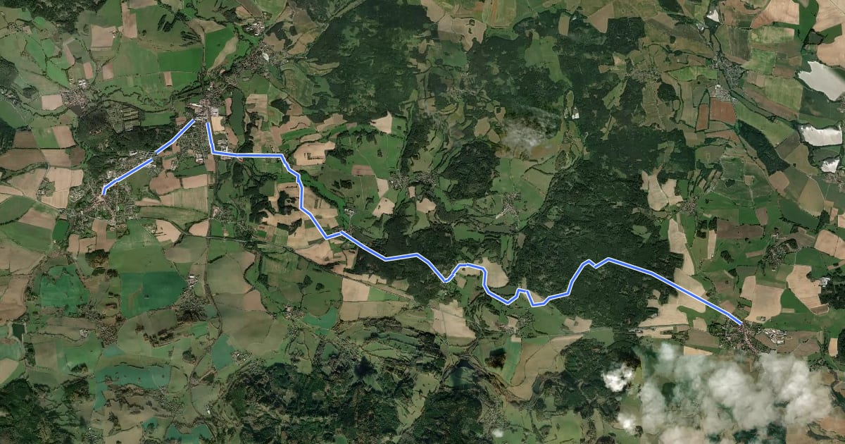 Маршрут Svatojakubská cesta, Všerubská trasa, Kasejovice - Nepomuk на спутниковом снимке