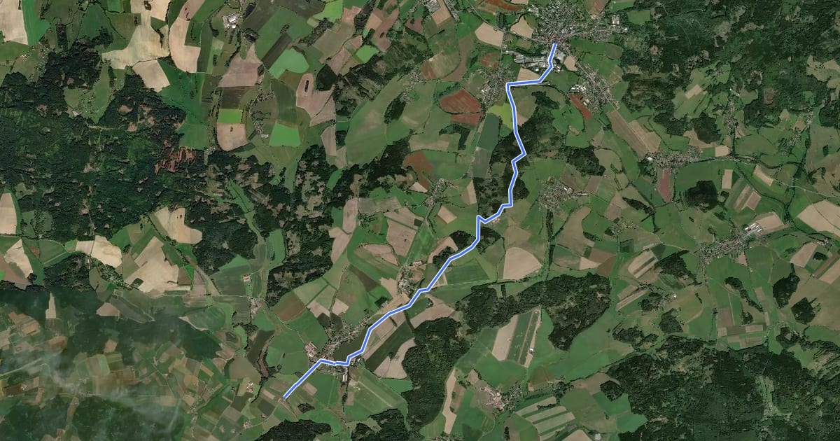 Маршрут Svatojakubská cesta, Všerubská trasa, Kdyně - Všeruby на спутниковом снимке