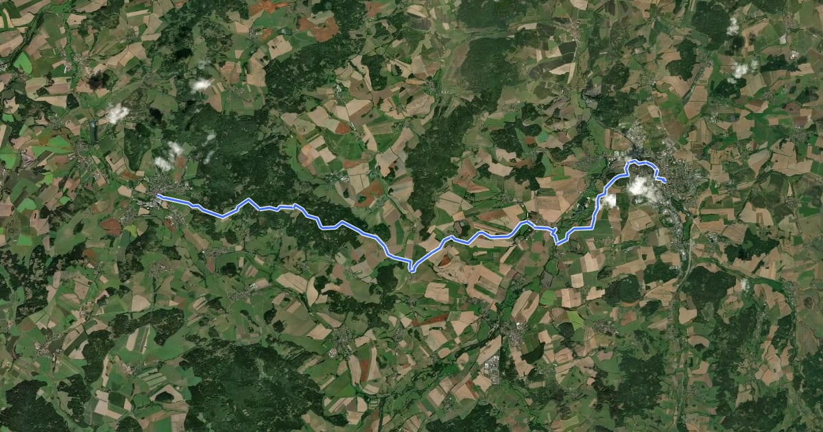 Маршрут Svatojakubská cesta, Všerubská trasa, Klatovy - Kdyně на спутниковом снимке