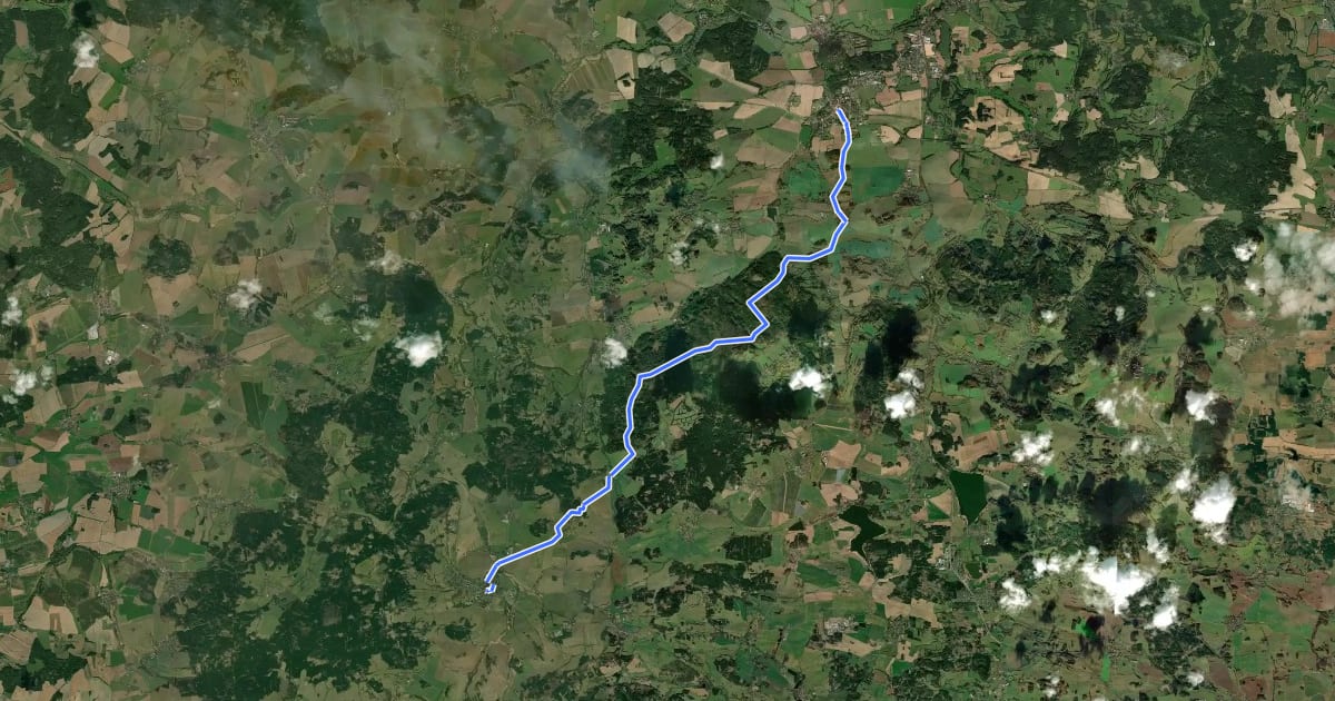Маршрут Svatojakubská cesta, Všerubská trasa, Nepomuk - Plánice на спутниковом снимке
