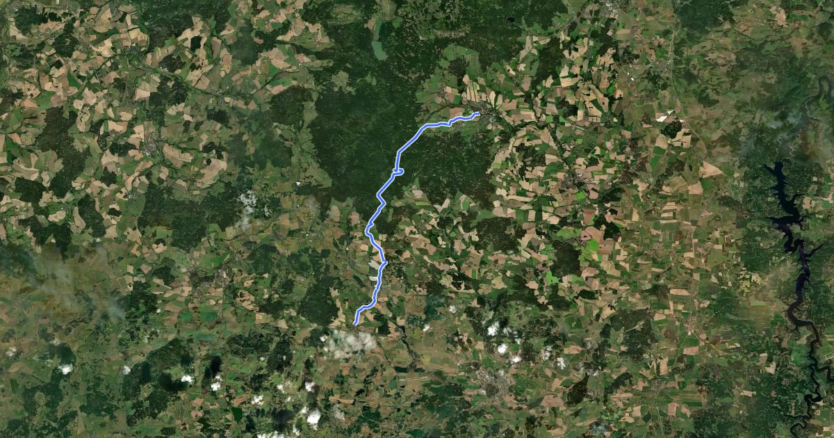Маршрут Svatojakubská cesta, Všerubská trasa, Rožmitál p. Třemšínem - Kasejovice на спутниковом снимке