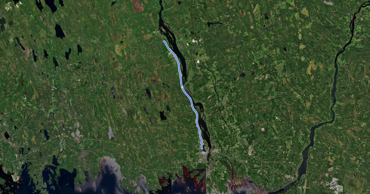 Маршрут Sverigeleden (2) на спутниковом снимке