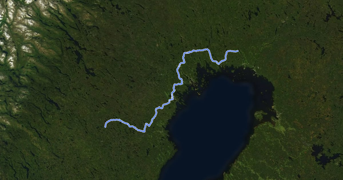 Маршрут Sverigeleden (3) на спутниковом снимке