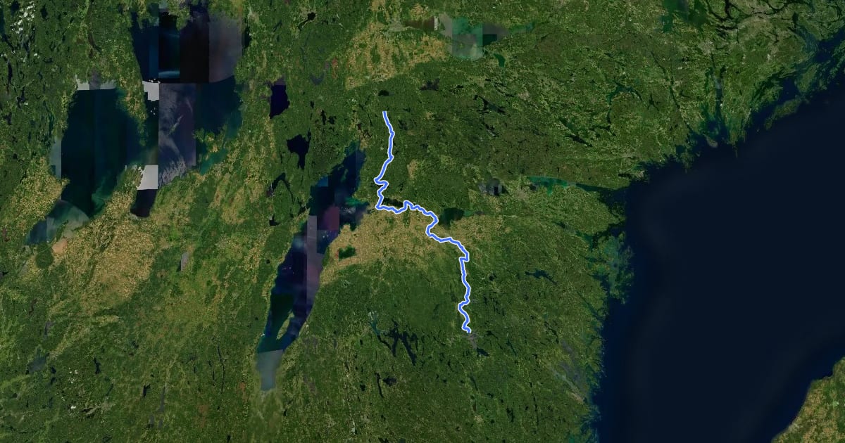 Маршрут Sverigeleden на спутниковом снимке